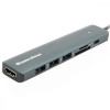 PowerPlant USB Type-C to HDMI 3xUSB Type-A SD TF USB Type-C PD100W (CA913848) - зображення 1