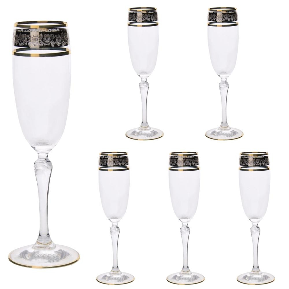 LORA Набір келихів для шампанського  Наталі 170 мл 6 шт (H50-026-6) - зображення 1