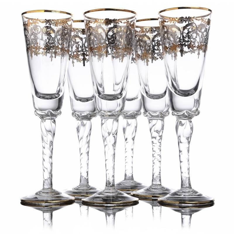 LORA Набір келихів для шампанського  Палермо 215 мл 6 шт (H70-044) - зображення 1