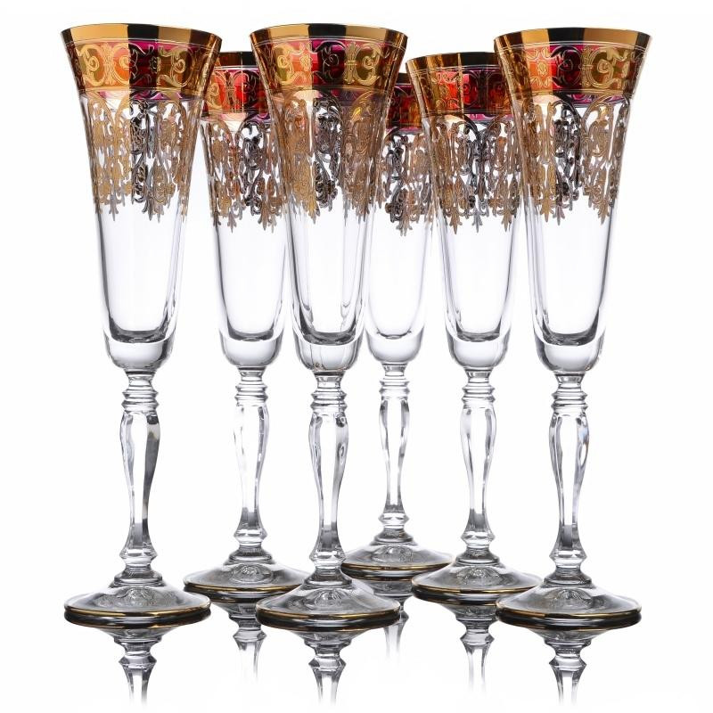 LORA Набір келихів для шампанського  Парма 180 мл 6 шт (H70-029) - зображення 1