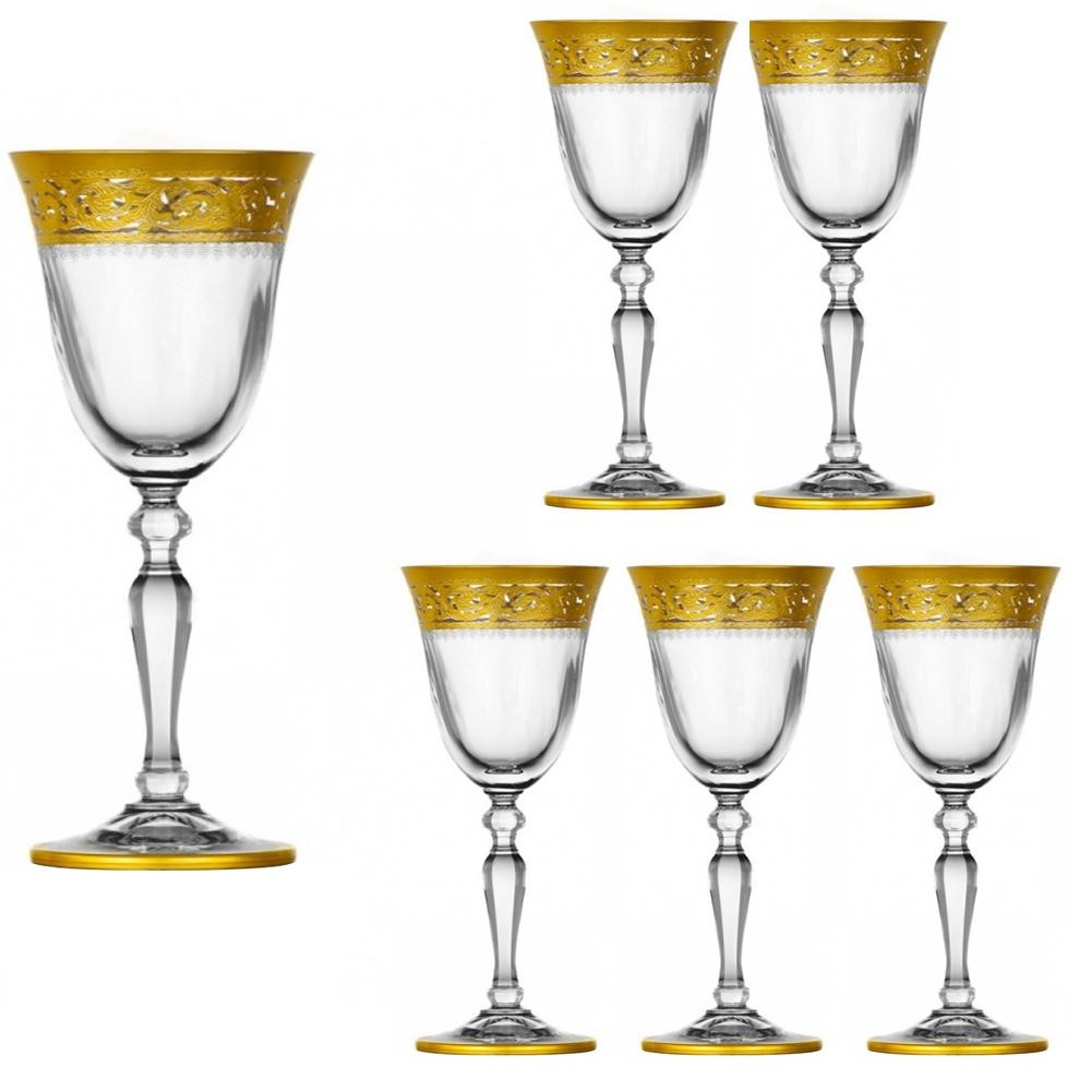 LORA Набір келихів для вина  Gold Версаль 165 мл 6 шт (H60-003) - зображення 1