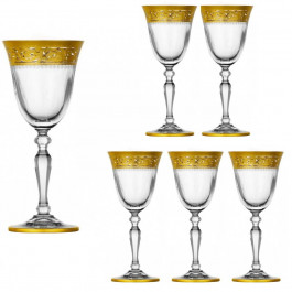 LORA Набір келихів для вина  Gold Версаль 165 мл 6 шт (H60-003)