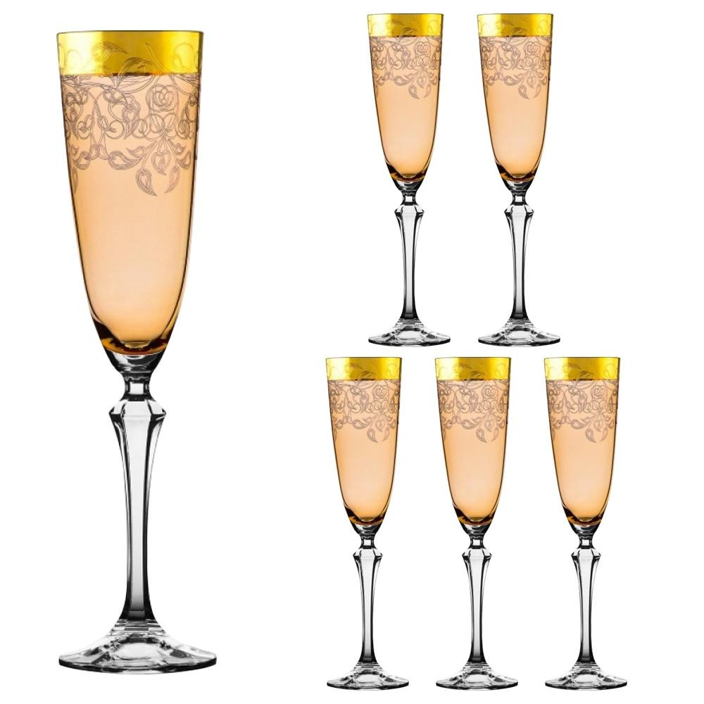 LORA Набор бокалов для шампанского  Марика 200 мл 6 шт (H80-071) - зображення 1