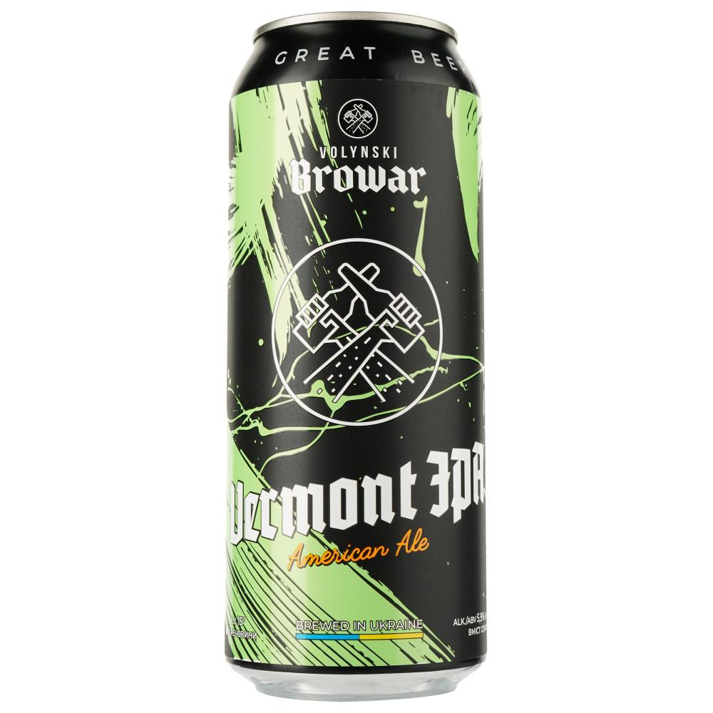 Volynski Browar Пиво  Vermont IPA, світле, нефільтроване, 5,9%, з/б, 0,5 л (4820183001665) (4820183001665) - зображення 1