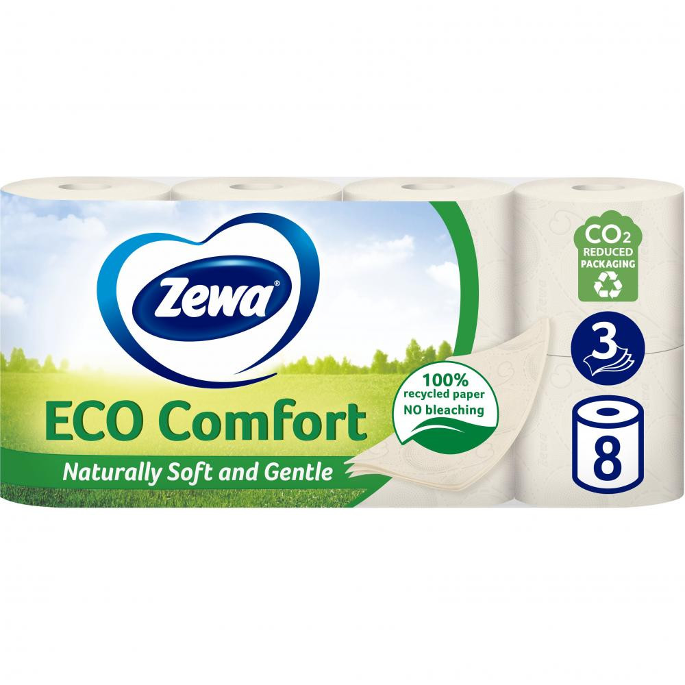 Zewa Туалетний папір  Eco Comfort 3 шари 8 рулонів (7322542227008) - зображення 1