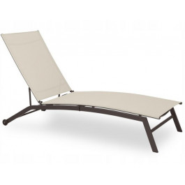GardenLine Шезлонг , лежак, крісло для відпочинку регульоване  ANH0692 з колесами, коричневе 195x63x34/82 см