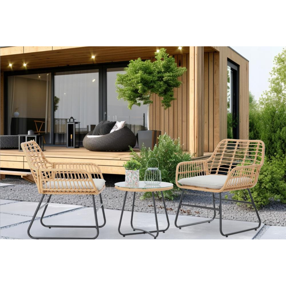 GardenLine Комплект садових меблів для саду ,тераси та балкону  LEUCA ABI3408 стіл та два крісла - зображення 1