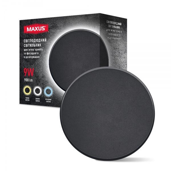 MAXUS MWL 9W 3CCT IP65 BL Circle чорний (1-MWL-9W-BLC) - зображення 1