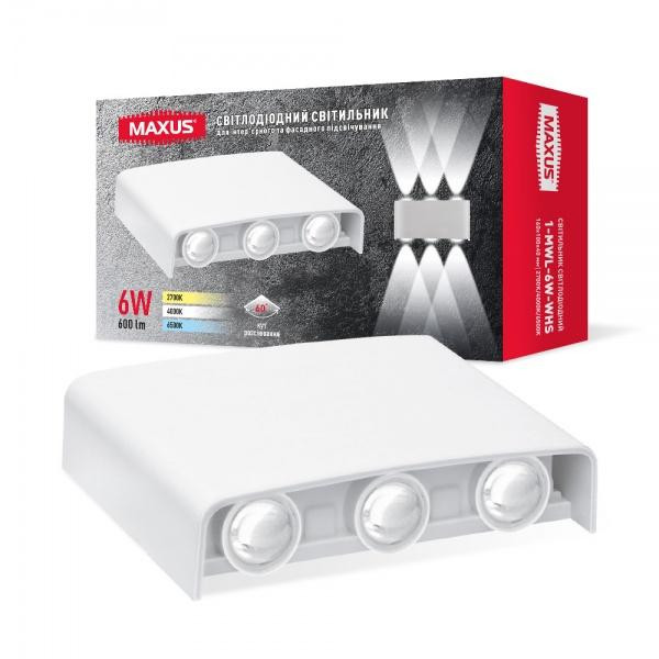 MAXUS MWL 6W 3CCT IP65 WH Square білий (1-MWL-6W-WHS) - зображення 1