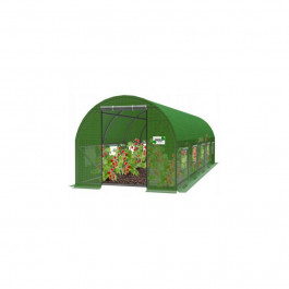 GardenLine Теплиця, парник армована плівкова 24м2 з вікнами, 8м х 3м х 2м зелена (TUN5620)