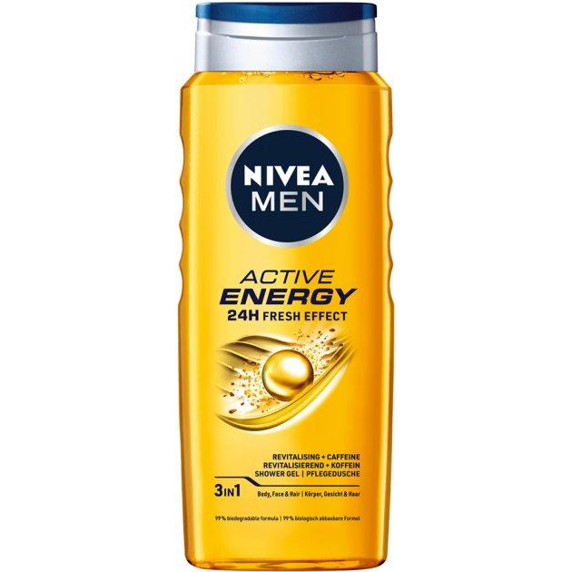 Nivea Гель для душу  Men Active Energy 3 в1 для тіла, обличчя, волосся 500 мл (4005900824486/4005900830784 - зображення 1