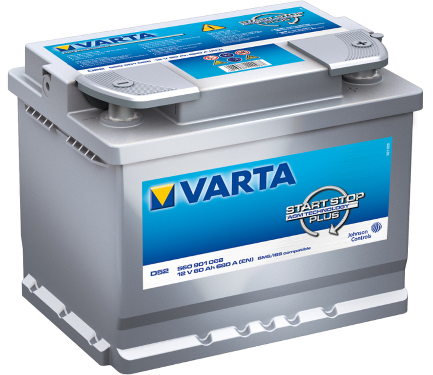 VARTA SILVER dynamic, D52 Batterie 560901068D852 12V 60Ah 680A B13 AGM- Batterie D52, 560901068