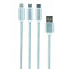 Cablexpert USB2.0 AM/Apple Lightning/Micro-BM/Type-C Silver 1m (CC-USB2-AM31-1M-S) - зображення 1
