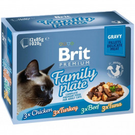 Brit Premium Cat pouch Семейная тарелка в соусе 12x85 г (8595602519422)