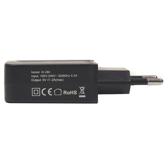 PowerPlant W-280 USB/Lightning LED 220В, 5В, 2A (SC230020) - зображення 1