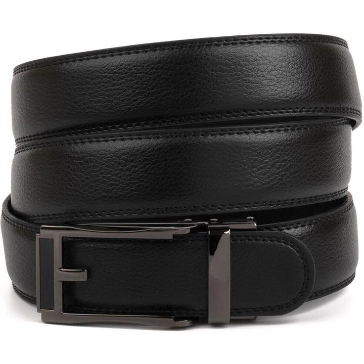 Vintage Мужской ремень кожаный  leather-20218 115 см Черный - зображення 1