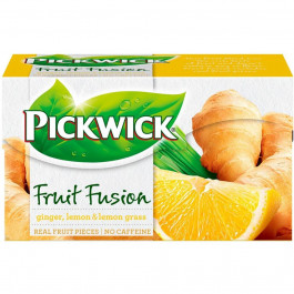 Pickwick Чай фруктово-трав'яний  Fruit Fusion Ginger lemonLemon grass ароматизований, 20х2 г (5997100013410)