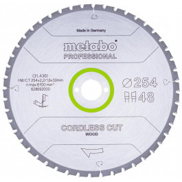 Metabo Cordless cut wood - professional, 254x30 Z48 WZ 5°neg (628692000)
