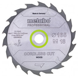 Metabo Cordless Cut Wood - Professional 165x20x18T