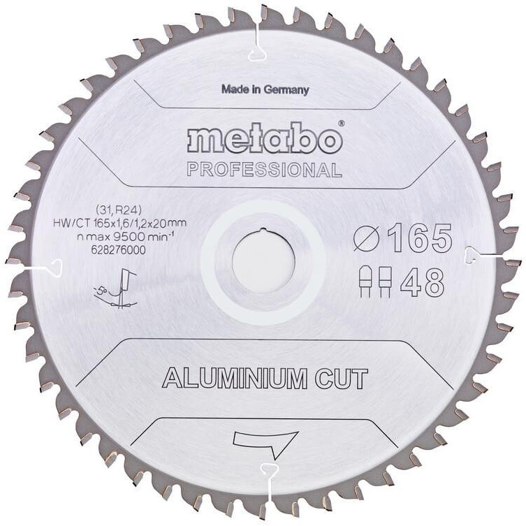 Metabo Пильний диск  Aluminium cut Prof HW/CT 165х1.6/1.2x20, Z48 - зображення 1