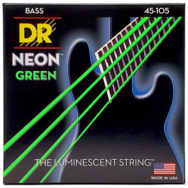 DR NGB-45 Hi-Def Neon Green K3 Coated Medium Bass Guitar 4 Strings 45/105