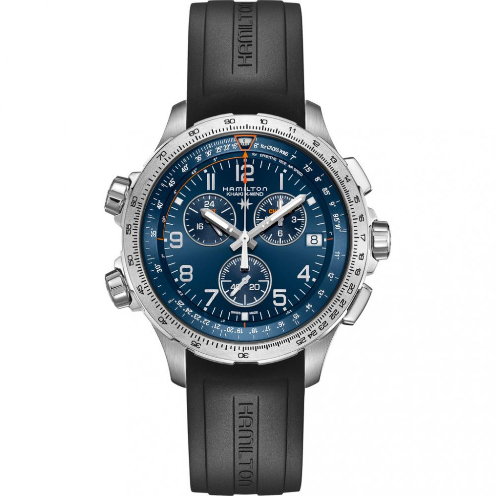 Hamilton Khaki Aviation X-Wind GMT Chrono Quartz 46mmn Blue Dial (H77922341) - зображення 1