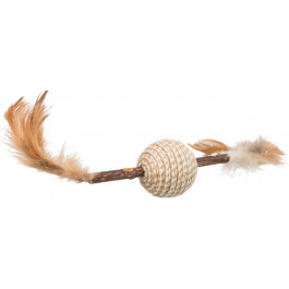 Trixie Іграшка для котів М'яч на паличці з пір'ям 20 см (джут) (42431)