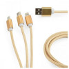 Cablexpert USB2.0 AM/Apple Lightning/Micro-BM/Type-C Gold 1m (CC-USB2-AM31-1M-G) - зображення 3