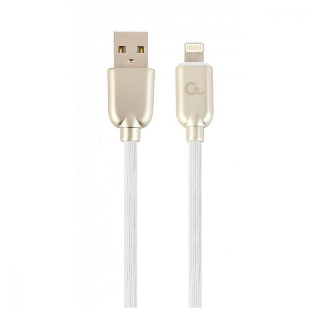 Cablexpert Premium Rubber Apple Lightning White 1m (CC-USB2R-AMLM-1M-W) - зображення 1