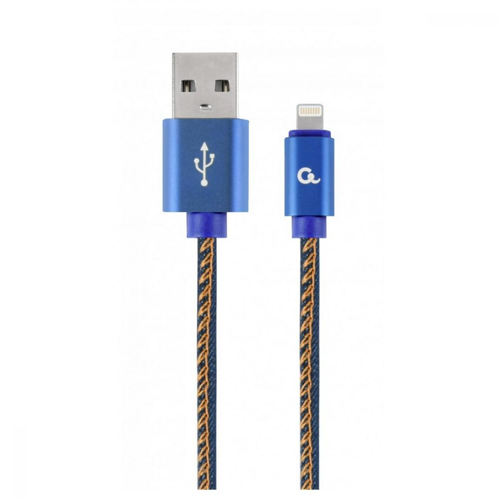 Cablexpert Premium Denim Apple Lightning Blue 2m (CC-USB2J-AMLM-2M-BL) - зображення 1