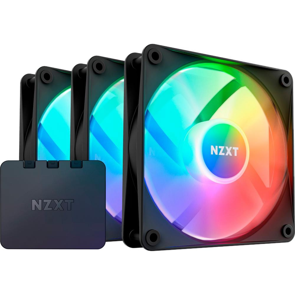 NZXT F120 RGB Core Matte Black 3-Pack (RF-C12TF-B1) - зображення 1