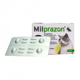 KRKA Антигельмінтик Мілпразон  16мг/40мг таблетки для котів 4-8 кг 4 табл. (5909991219581)
