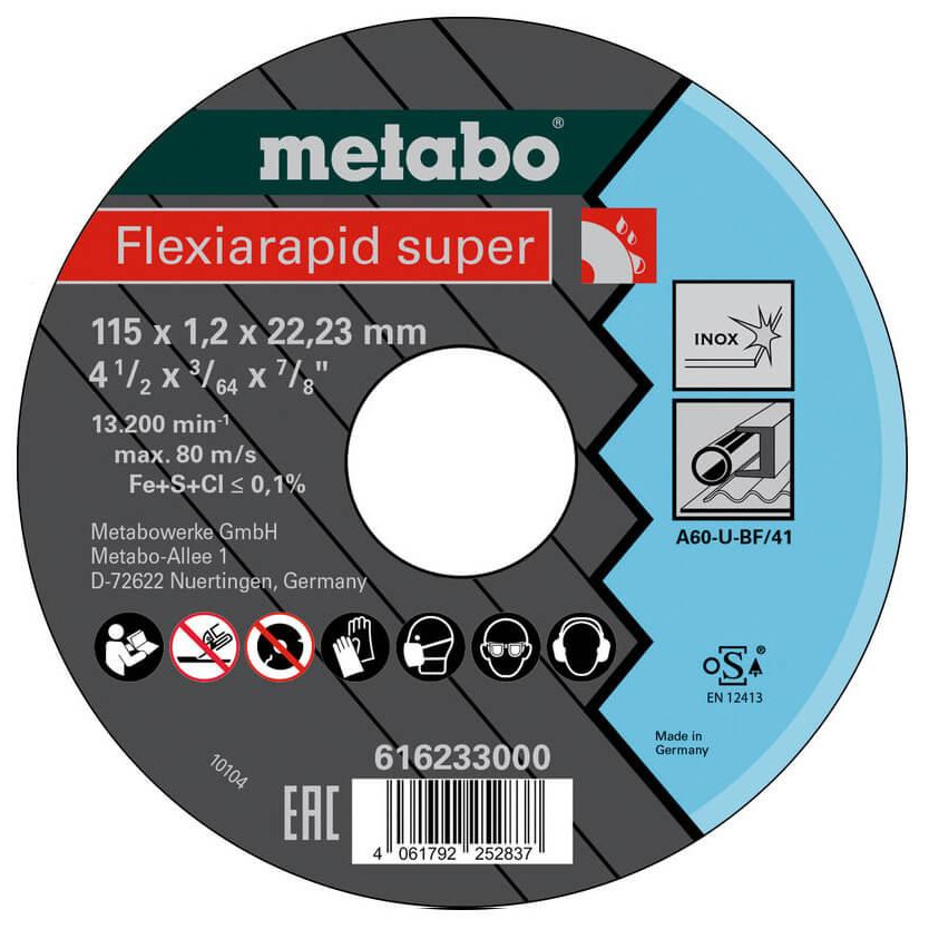 Metabo Flexiarapid super 115x1,2x22,23 мм Inox, TF 41 (616233000) - зображення 1