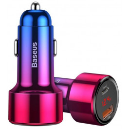   Baseus Car Charger USB-C and USB Magic Series with digital display QC3.0 45W 6A Red (CCMLC20C-09)