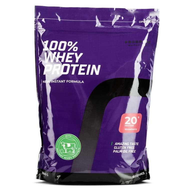 Progress Nutrition 100% Whey Protein 1800 g /64 servings/ Strawberry - зображення 1