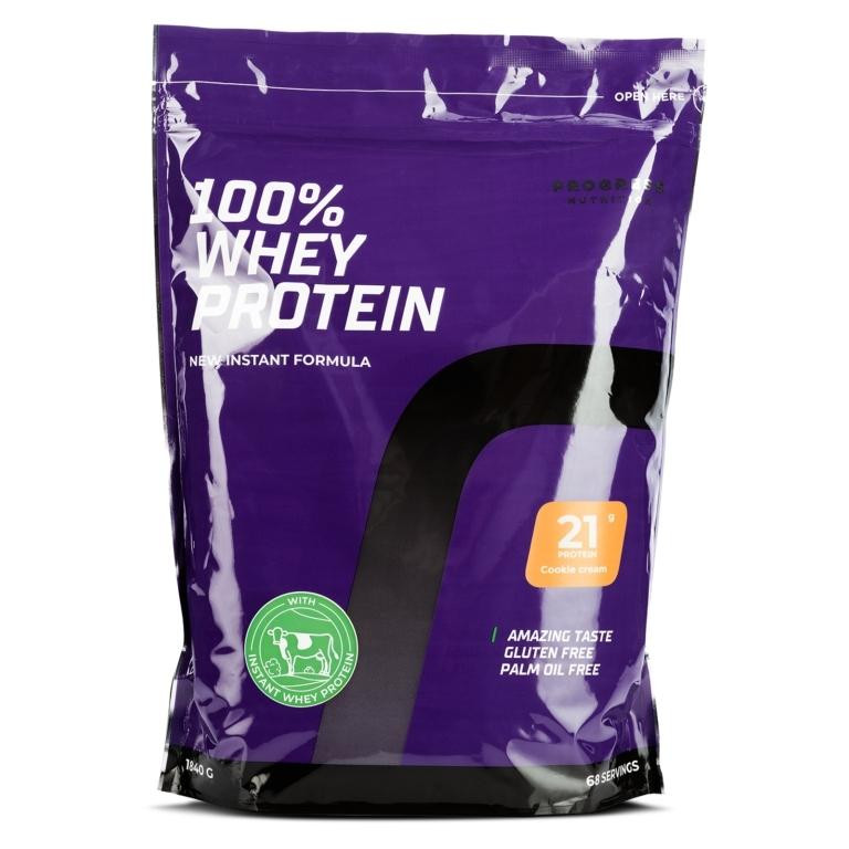 Progress Nutrition 100% Whey Protein 1800 g /64 servings/ Cookies Cream - зображення 1