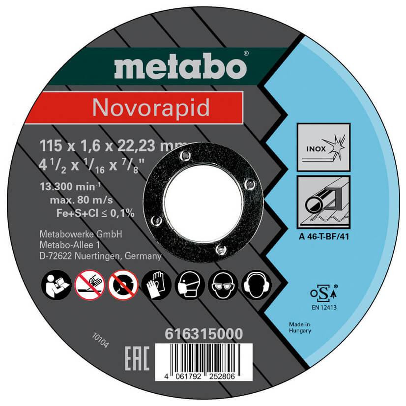 Metabo Novorapid 115x1,6x22,23 Inox, TF 41 (616315000) - зображення 1