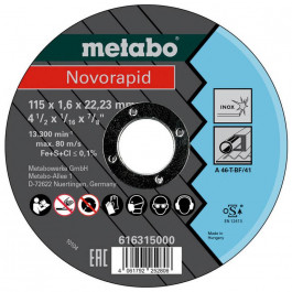 Metabo Novorapid 115x1,6x22,23 Inox, TF 41 (616315000)