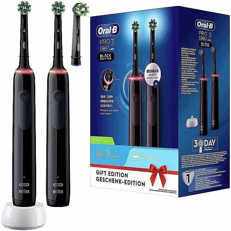 Oral-B D505 PRO 3 3900 Black + Black 3 насадки - зображення 1