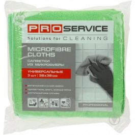 ProService Салфетки из микрофибры Pro универсальные зеленые, 3 шт. (4823071619591)