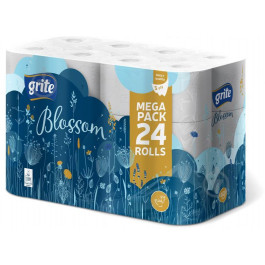 Grite Туалетная бумага Blossom 150 отрывов 3 слоя 24 рулона (4770023348712)