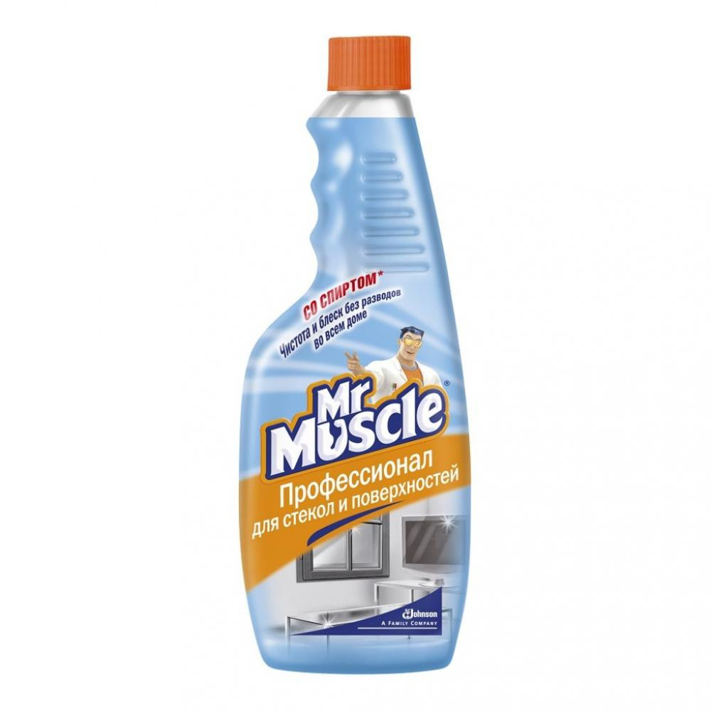 Mr Muscle Моющая жидкость для уборки для стекол Голубой сменный блок 500 мл (4823002001020) - зображення 1