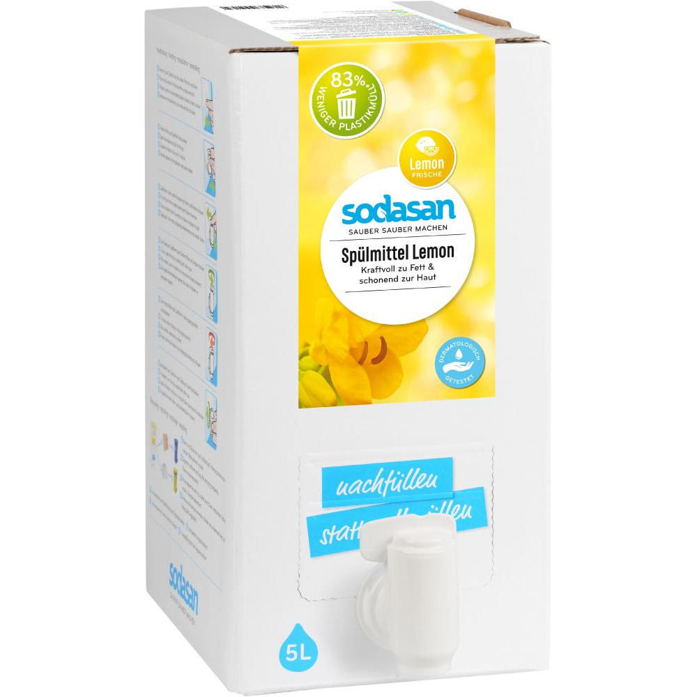 Sodasan Органическое жидкое средство-концентрат для мытья посуды Лимон 5 л (4019886002172) - зображення 1
