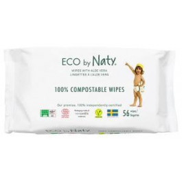 Eco by Naty Детские влажные экосалфетки  Sensitive Wipes с алоэ, 56 шт