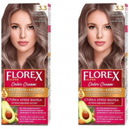 Florex Стійка крем-фарба для волосся  Super 3.3 Попелясто-русявий, 100 мл