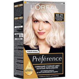 L'Oreal Paris Краска для волос L’ Recital Preference 10.21 Стокгольм светло-светло-русый перламутровый осветляющий