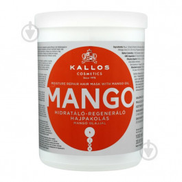 Kallos Увлажняющая маска для волос  Mango Moisture Repair Mask с маслом манго, 1000 мл (5998889515232)