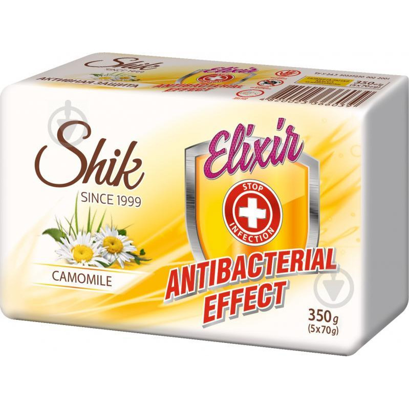 Шик Мыло твердое  Elixir Antibacterial Effect Camomile 5*70г (4820023366039) - зображення 1