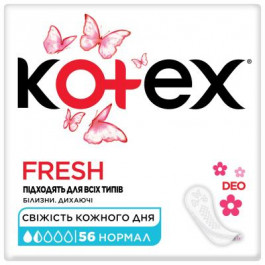 Kotex Ежедневные прокладки  Deo Normal комфорт и свежесть на все 100, 56 шт (5029053548234)