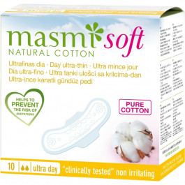 Masmi Прокладки для критических дней  органические ultra thin soft с крылышками, 10 шт. (8432984000578)